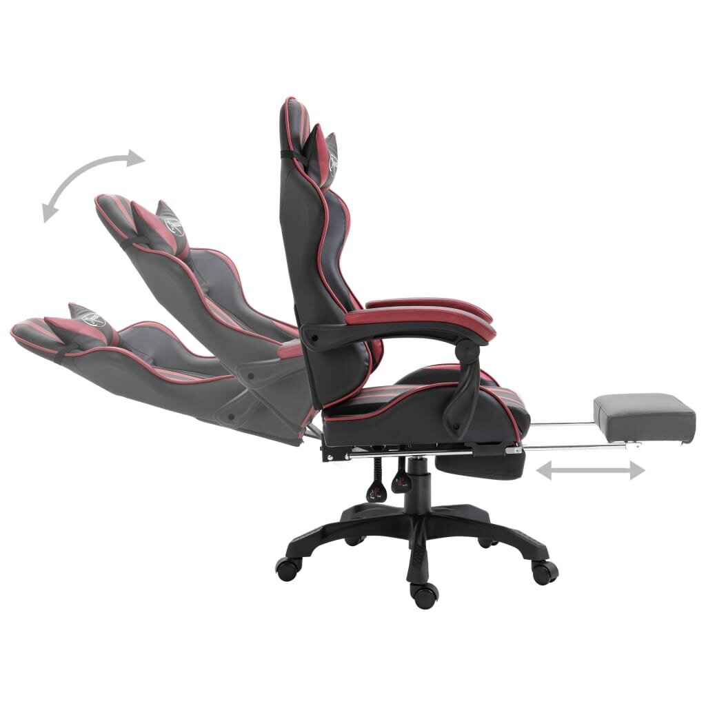 Žaidimų kėdė su atrama kojoms, juoda цена и информация | Biuro kėdės | pigu.lt