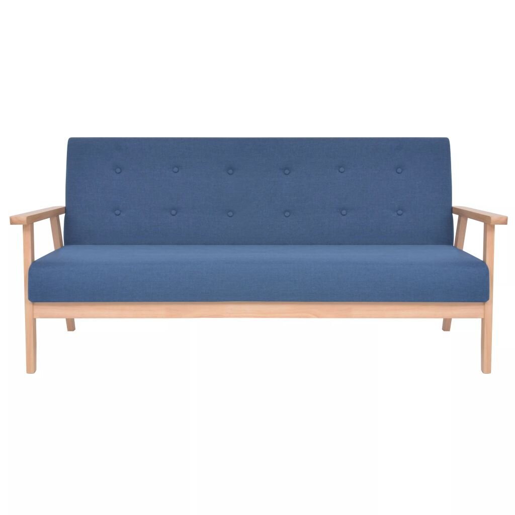 Trivietė sofa, mėlyna цена и информация | Sofos | pigu.lt