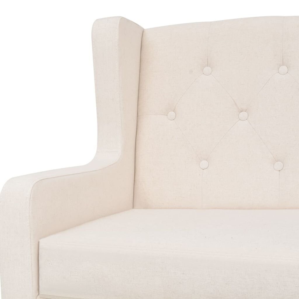 Dvivietė sofa, audinys, kreminė balta spalva цена и информация | Sofos | pigu.lt