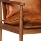 Dvivietė sofa, tikra oda ir akacijos mediena, ruda kaina ir informacija | Sofos | pigu.lt
