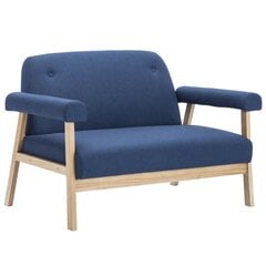 Dvivietė sofa, audinys, mėlyna kaina ir informacija | Sofos | pigu.lt