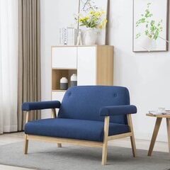 Dvivietė sofa, audinys, mėlyna цена и информация | Диваны | pigu.lt