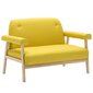 Dvivietė sofa, audinys, geltona цена и информация | Sofos | pigu.lt