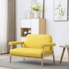 Dvivietė sofa, audinys, geltona цена и информация | Диваны | pigu.lt