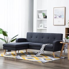 Sofa, 186x136x79 cm, pilka kaina ir informacija | Sofos | pigu.lt
