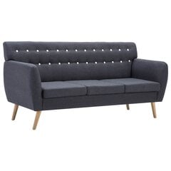 Трехместный диван, 172x70x82см, серый цена и информация | Диваны | pigu.lt