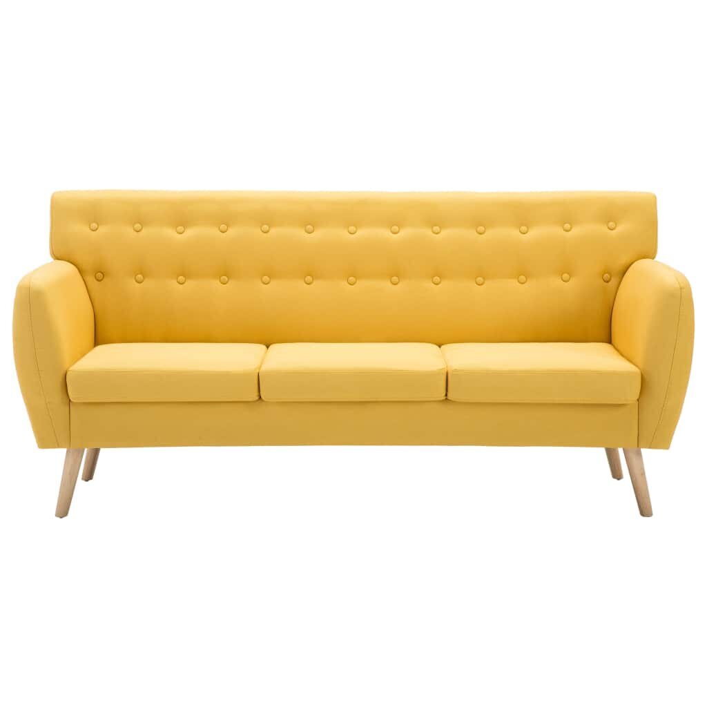 Trivietė sofa, 172x70x82cm, geltona kaina ir informacija | Sofos | pigu.lt