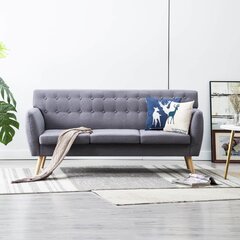 Trivietė sofa, 172x70x82cm, pilka kaina ir informacija | Sofos | pigu.lt