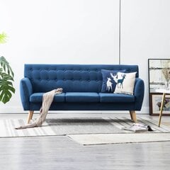 Trivietė sofa, 172x70x82cm, mėlyna kaina ir informacija | Sofos | pigu.lt