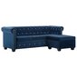 Sofa Chesterfield 199x142x72 cm, mėlyna kaina ir informacija | Sofos | pigu.lt