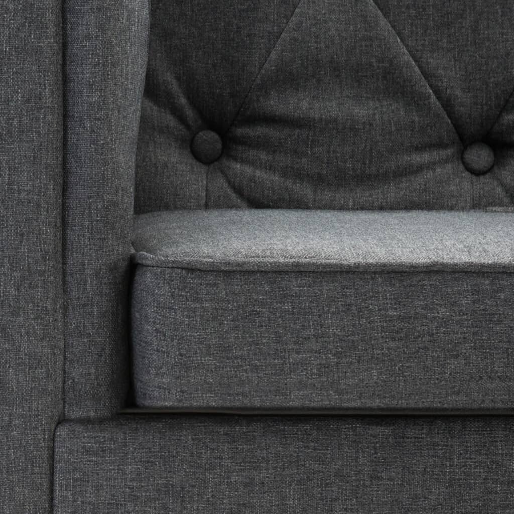 Trivietė sofa Chersterfield, pilka kaina ir informacija | Sofos | pigu.lt