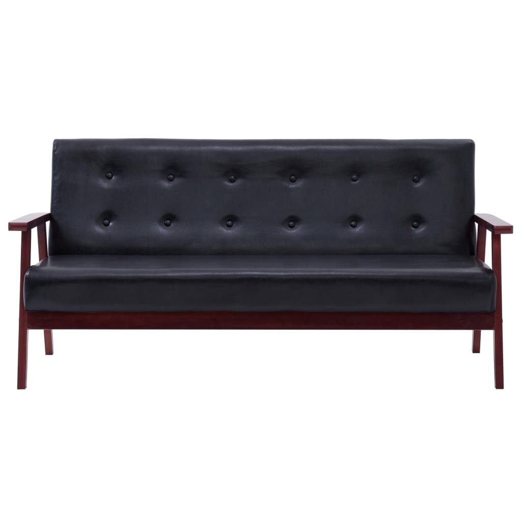 Trivietė sofa, juoda цена и информация | Sofos | pigu.lt