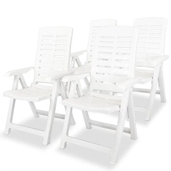 Atlošiamos sodo kėdės, 4 vnt., baltos kaina ir informacija | Lauko kėdės, foteliai, pufai | pigu.lt