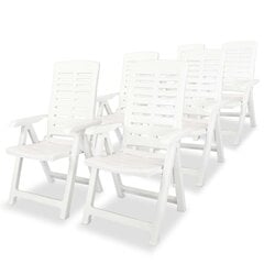 Atlošiamos sodo kėdės, 6 vnt., baltos kaina ir informacija | Lauko kėdės, foteliai, pufai | pigu.lt