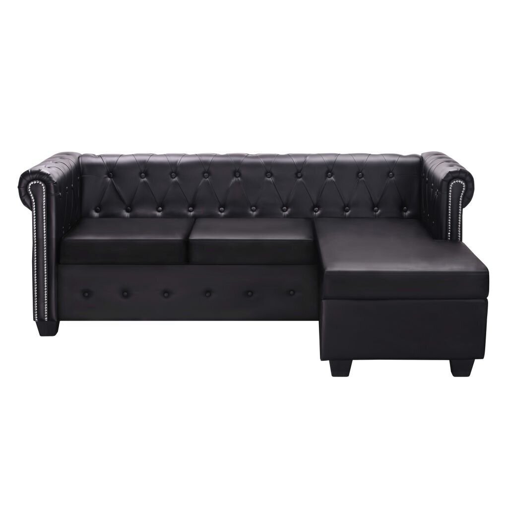 Sofa Chesterfield, juoda kaina ir informacija | Sofos | pigu.lt