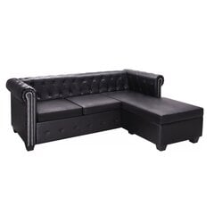 Sofa Chesterfield, juoda kaina ir informacija | Sofos | pigu.lt