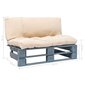 vidaXL Sodo sofa iš palečių su pagalvėlėmis, pušies mediena kaina ir informacija | Lauko kėdės, foteliai, pufai | pigu.lt