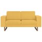 Sofų komplektas, 2d., geltonas, audinys kaina ir informacija | Minkštų baldų komplektai | pigu.lt