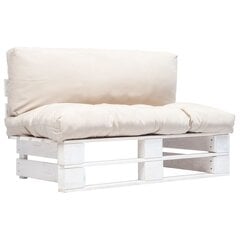 Sofa su pagalvėmis, balta цена и информация | Садовые стулья, кресла, пуфы | pigu.lt