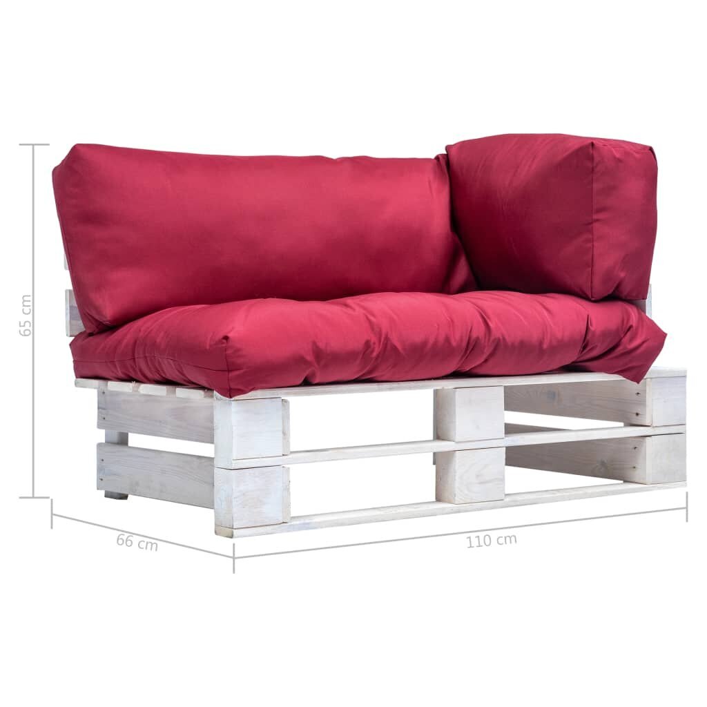 Sodo sofa su pagalvėlėmis, balta/raudona kaina ir informacija | Lauko kėdės, foteliai, pufai | pigu.lt