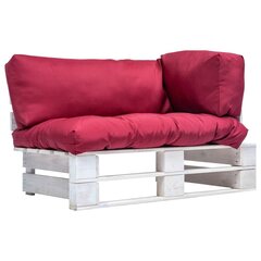 Sodo sofa su pagalvėlėmis, balta/raudona цена и информация | Садовые стулья, кресла, пуфы | pigu.lt