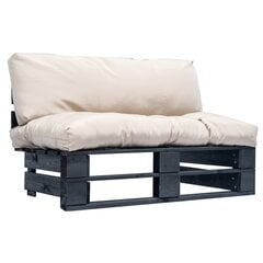 Sofa su pagalvėlėmis, juoda kaina ir informacija | Lauko kėdės, foteliai, pufai | pigu.lt