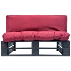 Sodo sofa su pagalvėlėmis, juoda/raudona цена и информация | Садовые стулья, кресла, пуфы | pigu.lt