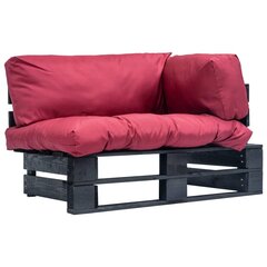 Sodo sofa su pagalvėlėmis, juoda/raudona цена и информация |  Садовые стулья, кресла, пуфы | pigu.lt