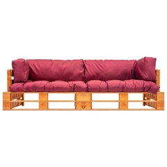 Sodo sofos komplektas su pagalvėmis, 2 dalių, rudas/raudonas цена и информация | Комплекты уличной мебели | pigu.lt