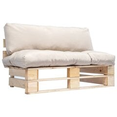 Sofa iš palečių su smėlio spalvos pagalvėlėmis kaina ir informacija | Lauko kėdės, foteliai, pufai | pigu.lt