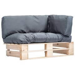 Sodo sofa su pagalvėlėmis, ruda/pilka kaina ir informacija | Lauko kėdės, foteliai, pufai | pigu.lt