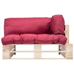 Sodo sofa su pagalvėlėmis, ruda/raudona цена и информация | Садовые стулья, кресла, пуфы | pigu.lt