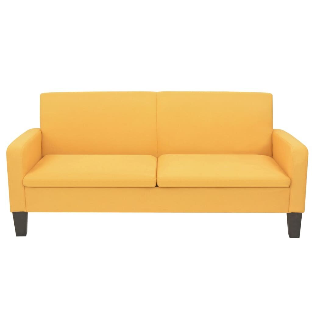 Sofų komplektas, 2d., geltonos spalvos, audinys цена и информация | Minkštų baldų komplektai | pigu.lt