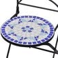 Bistro baldų komplektas, 3 dalių, mėlynas/baltas, mozaika, keramika kaina ir informacija | Lauko baldų komplektai | pigu.lt