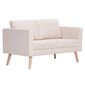 Dvivietė sofa, kreminės spalvos, audinys цена и информация | Sofos | pigu.lt