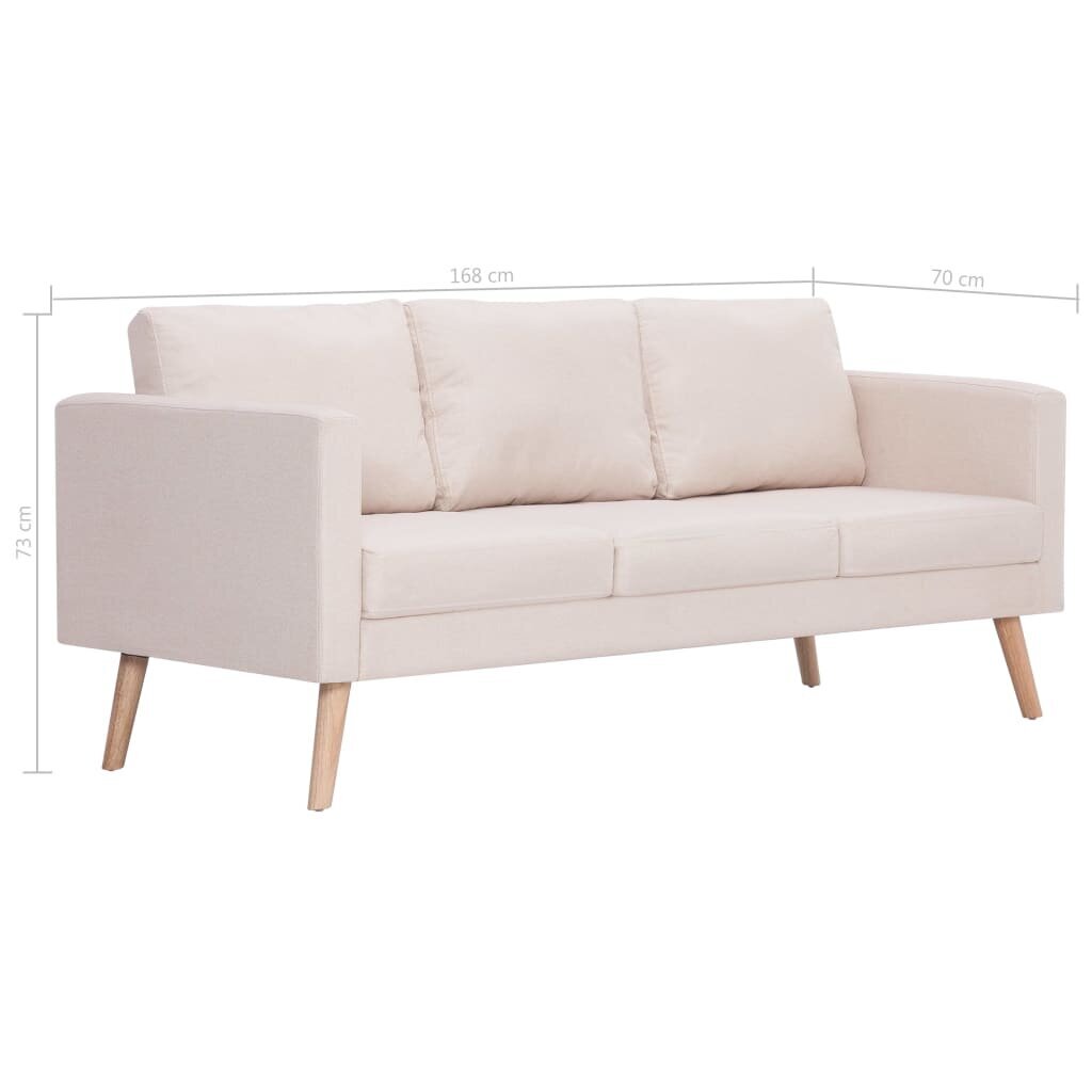 Trivietė sofa, rusva цена и информация | Sofos | pigu.lt