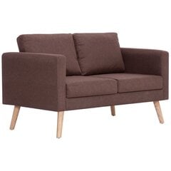 Dvivietė sofa, ruda, audinys kaina ir informacija | Sofos | pigu.lt