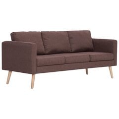 Trivietė sofa, ruda, audinys цена и информация | Диваны | pigu.lt