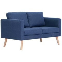 Dvivietė sofa, mėlyna, audinys kaina ir informacija | Sofos, sofos-lovos | pigu.lt