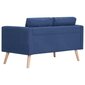 Dvivietė sofa, mėlyna, audinys цена и информация | Sofos | pigu.lt