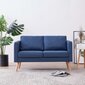 Dvivietė sofa, mėlyna, audinys kaina ir informacija | Sofos | pigu.lt