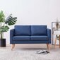 Dvivietė sofa, mėlyna, audinys цена и информация | Sofos | pigu.lt