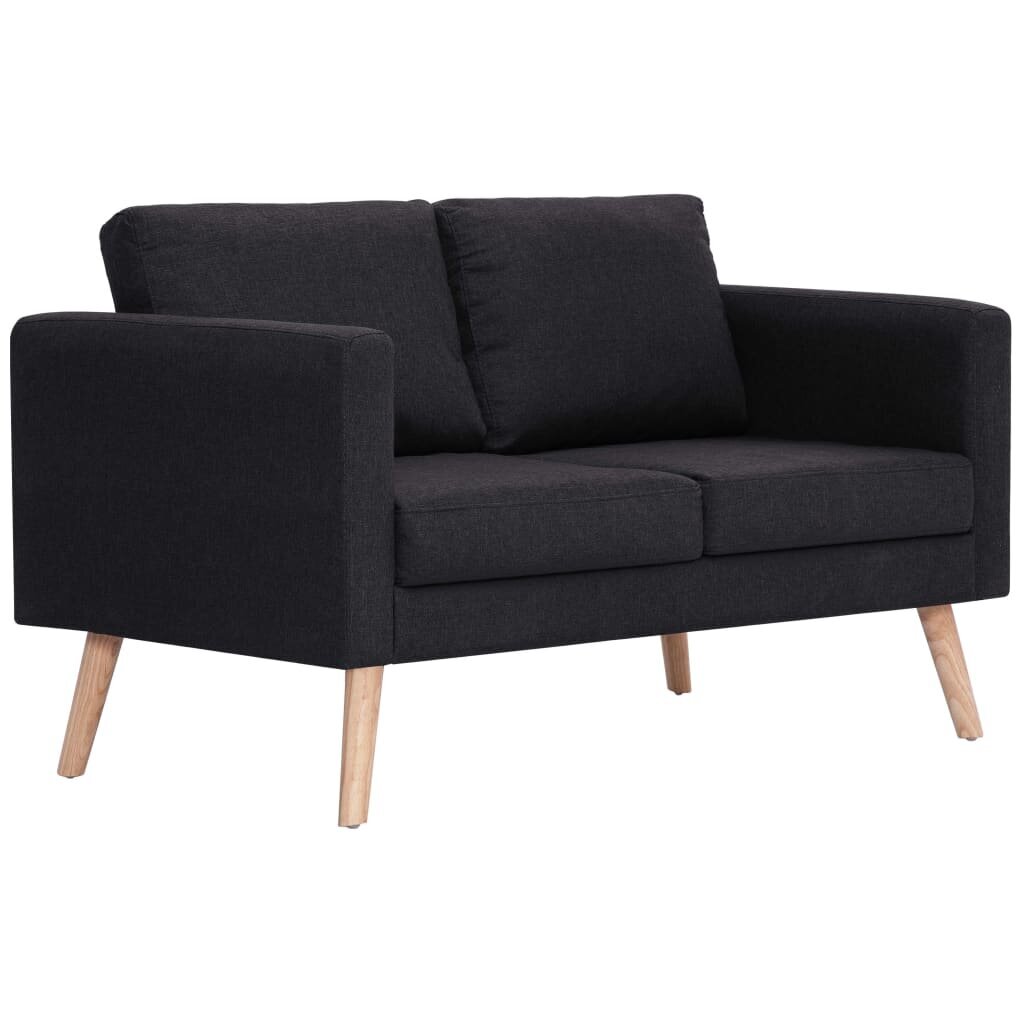 Dvivietė sofa, juoda, audinys цена и информация | Sofos | pigu.lt