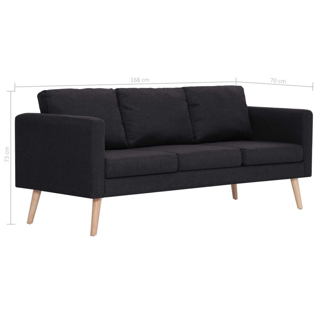 Trivietė sofa, juoda kaina ir informacija | Sofos | pigu.lt