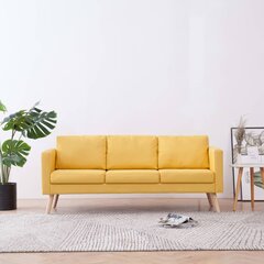 Трехместный диван, желтый цена и информация | Диваны | pigu.lt