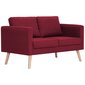 Dvivietė sofa, vyno raudonos spalvos, audinys цена и информация | Sofos | pigu.lt