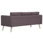 Trivietė sofa, rudos spalvos, audinys цена и информация | Sofos | pigu.lt