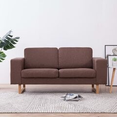 Dvivietė sofa, ruda, audinys цена и информация | Диваны | pigu.lt