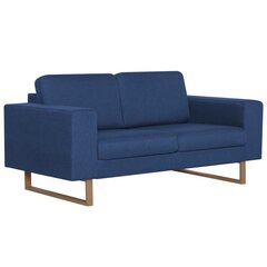 Dvivietė sofa, mėlyna, audinys kaina ir informacija | Sofos | pigu.lt