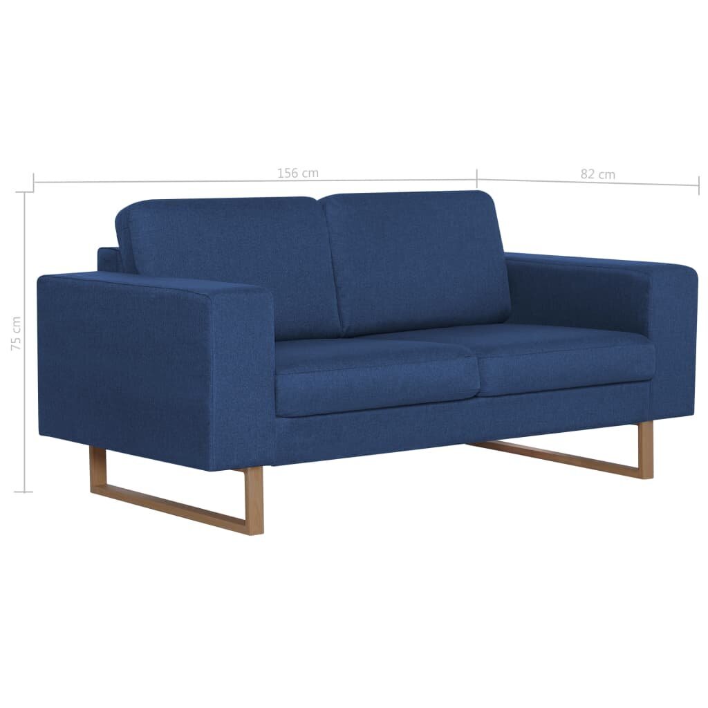 Dvivietė sofa, mėlyna, audinys цена и информация | Sofos | pigu.lt